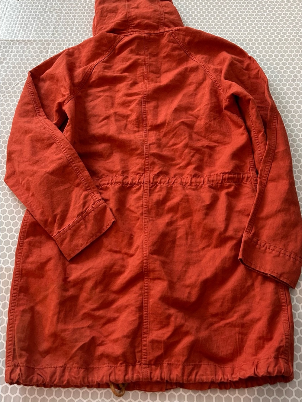 LOFT Lightweight Hooded Barn Jacket in Coral. Size XS - Picture 2 of 12